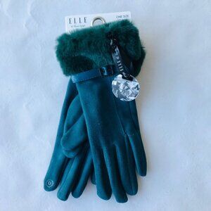 Elle Women   Gloves  Lined  Green Smart Touch MSRP $36